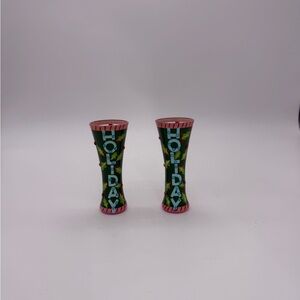 Lolita Handblown Holiday Hottie Christmas 1oz Shot Glasses Set Of 2 Bedazzled